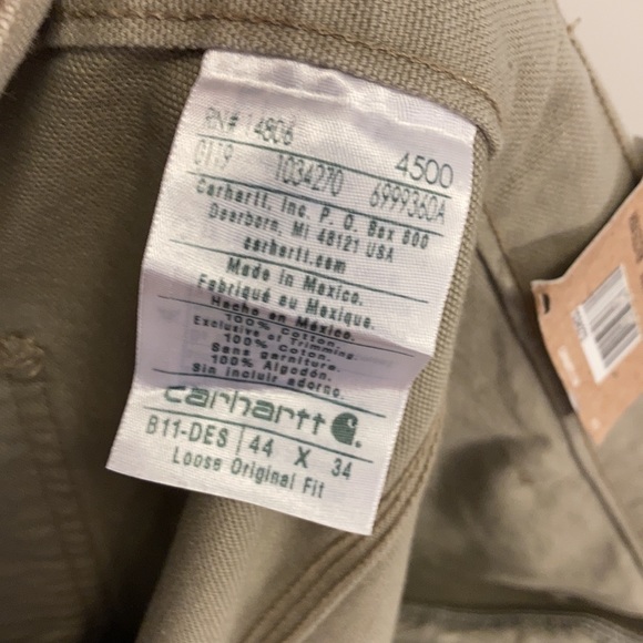 New Carhartt Washed Duck Work Dungarees Desert Size 44 x 34 - Picture 7 of 8